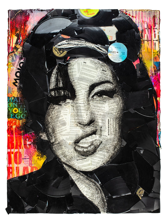 Amy Winehouse 'Rehab' Ltd Edition Record Embellished Canvas