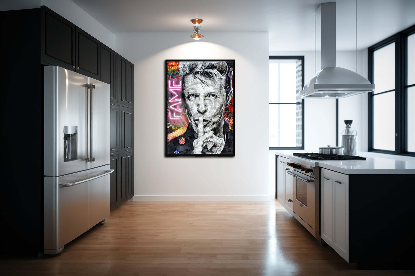 David Bowie 'Fame' Ltd Edition Record Embellished Canvas