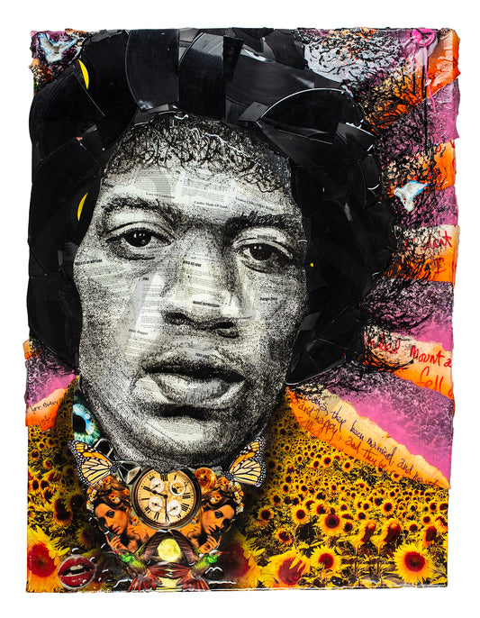 Jimi Hendrix 'Experienced' Ltd Edition Record Embellished Canvas