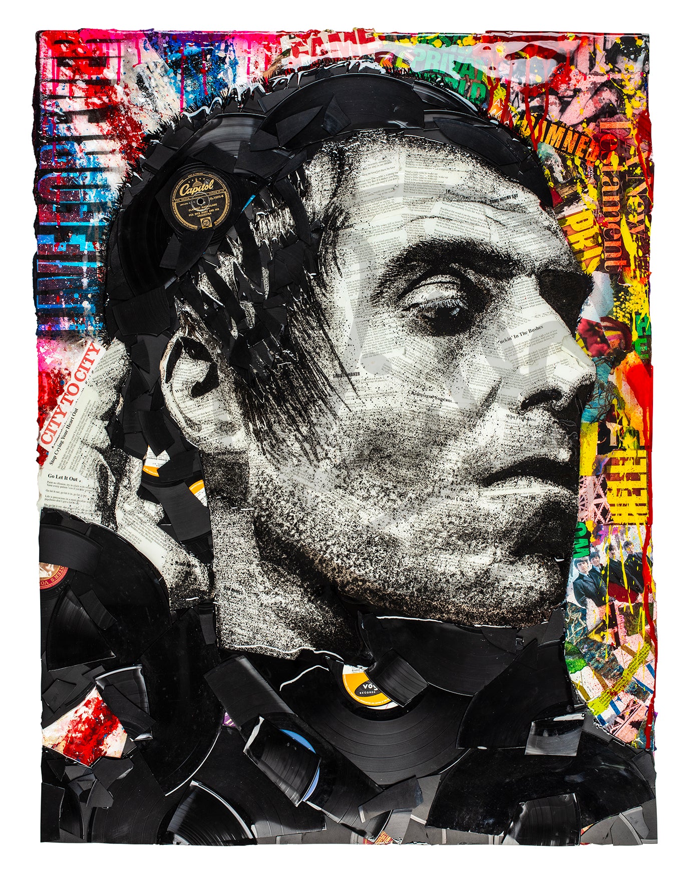 Liam Gallagher 'Live Forever' Ltd Edition Record Embellished Canvas