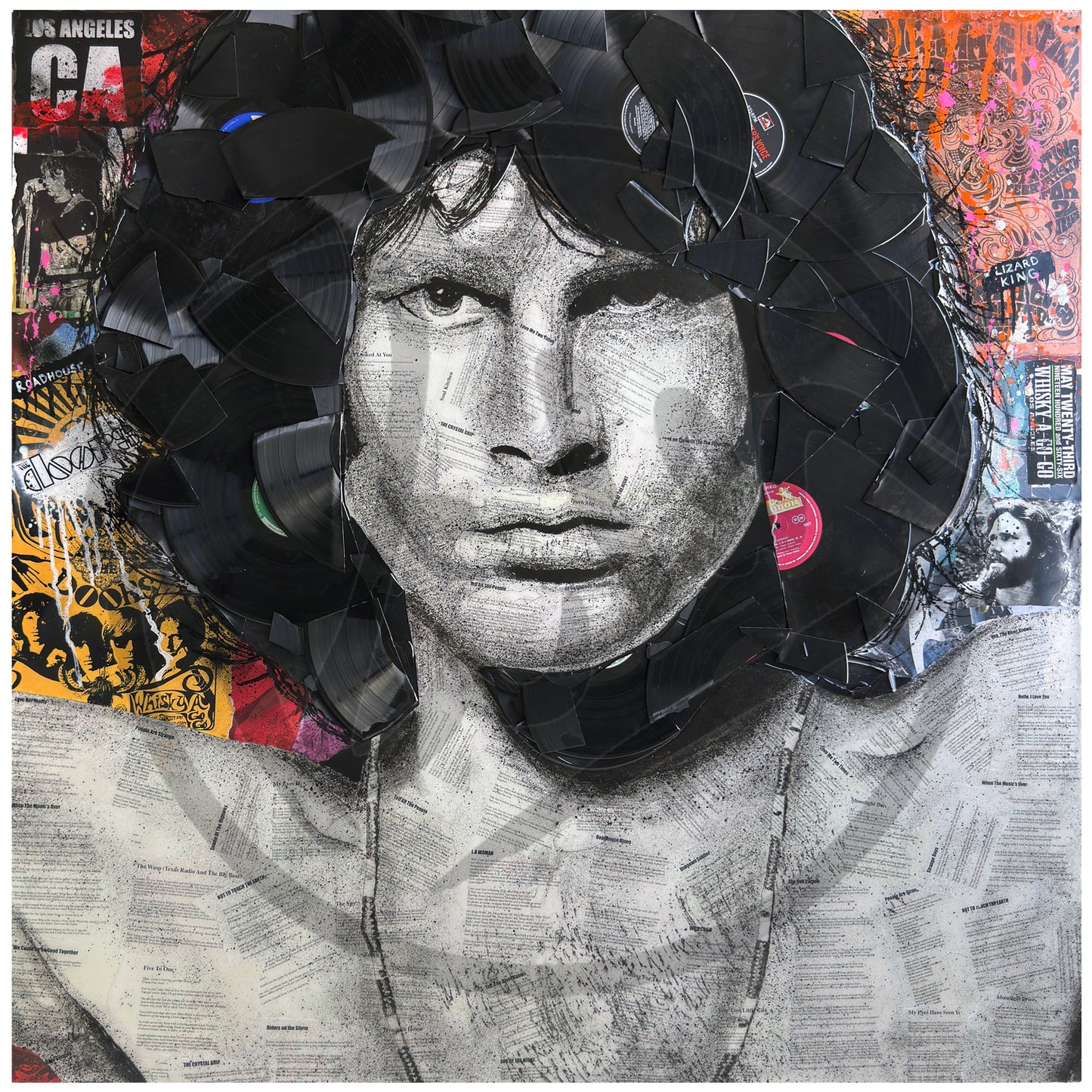 Jim Morrison 'The Messiah' Ltd Edition Record Embellished Canvas